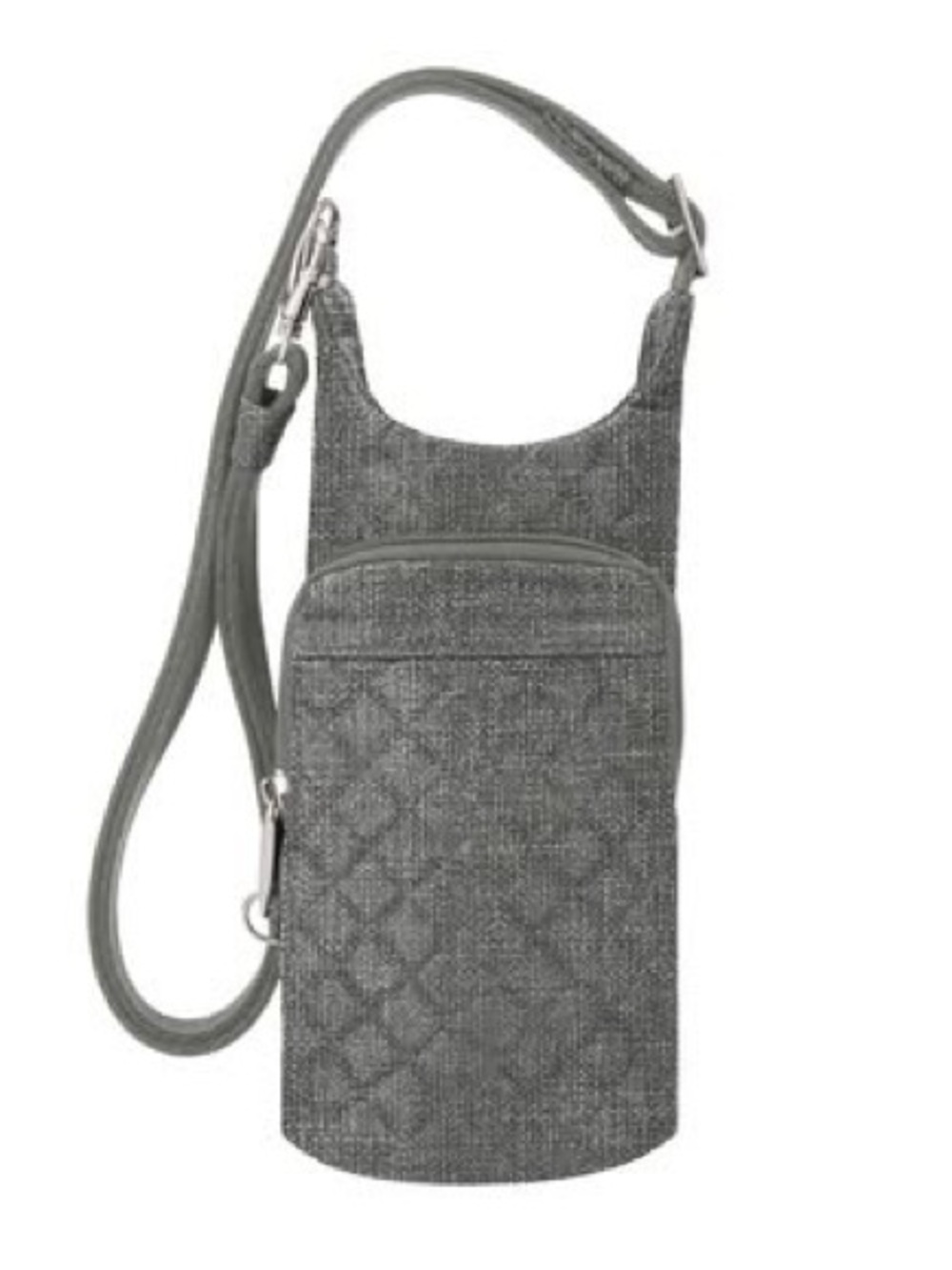 Gray Quilted Crossbody Bottle Bag - Womens NEW
